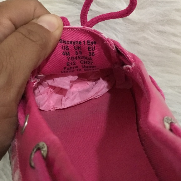 Sperry top sider girls pink shimmering animal print shoes size 4 - Picture 6 of 6